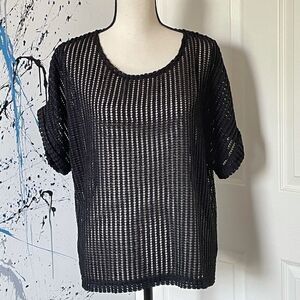 TopShop Fishnet Boxy Pullover Top, US 10